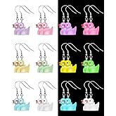 Yinkin 6 Pairs Rubber Duck Earrings Cute Ducky Earrings for Women Jewelry Gift Resin Dangle Drop