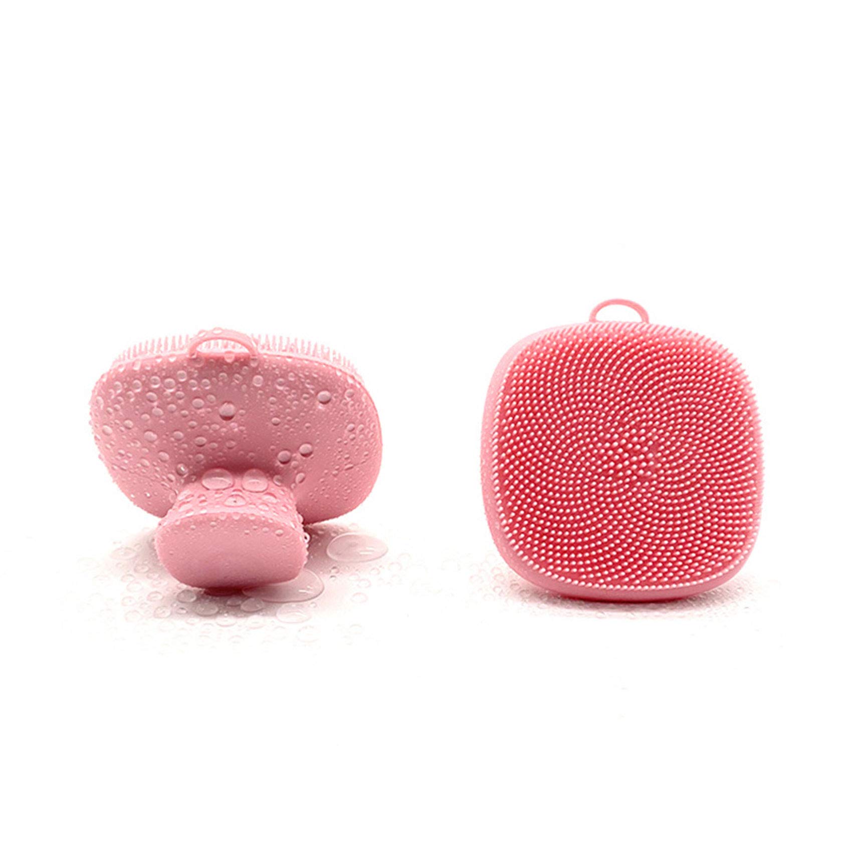 Facial Cleansing Brush Silicone, Soft Face Exfoliating Scrubber Brush Pad, Face Scrubber Brush for Women Men Exfoliation, Massage Scrubber Pad, Gentle Exfoliating, Removing Blackhead (Pink)