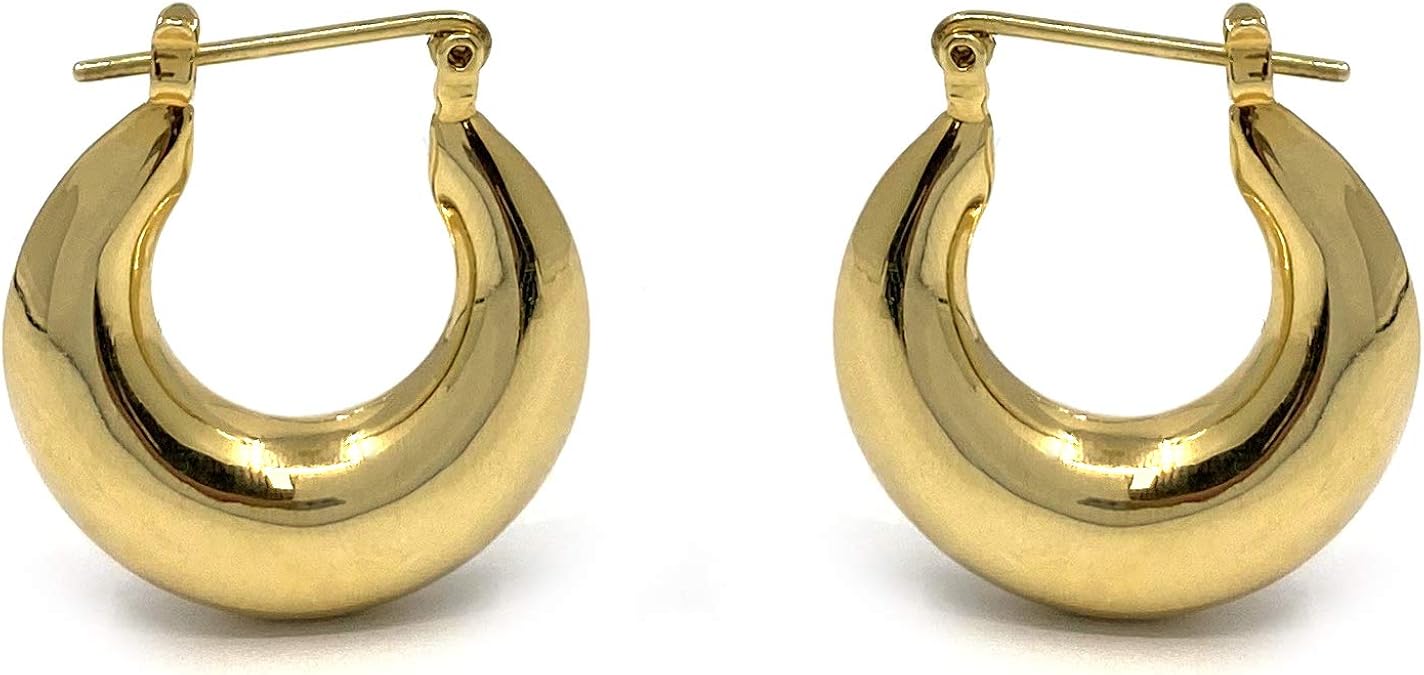 Amazon.com: 18K Gold Plated Bold Hoop Earrings: Jewelry