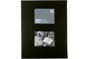 kieragrace KG Photo Album - Black, Holds 200 4" x 6" Photos