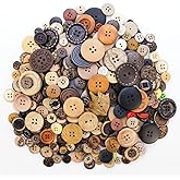 600 Pcs Wooden Buttons Assorted Sizes Mixed Colors Coconut Shell for Crafts | Coconut Shell Wood, Handmade, For Sewing Decorations DIY Arts and Crafts, Manual Button Painting