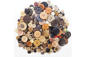 TCOTBE 600 Pcs Assorted Sizes Wooden Buttons Mixed Colors Coconut Shell Wood Handmade Ornament Buttons for Sewing Decorations DIY Arts and Crafts Manual Button Painting