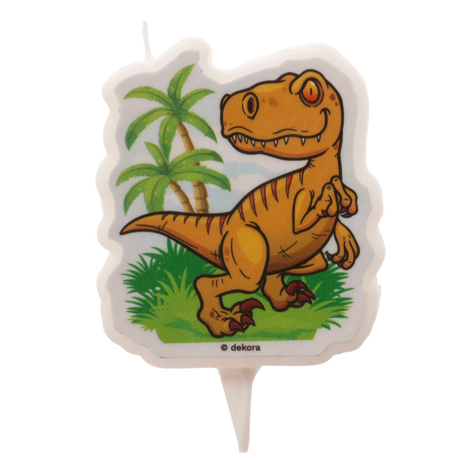 Dekora - Dinosaur Birthday Candle - 7.5cm 2D Trex