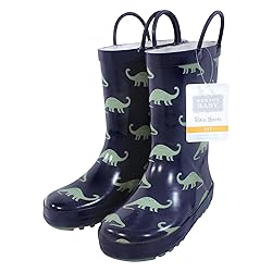 Hudson Baby Kids Rain Boots, Navy Sage Dino, 6 US