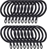 HomeElabador Pack of 24 Black Curtain Rings 30mm Internal Diameter