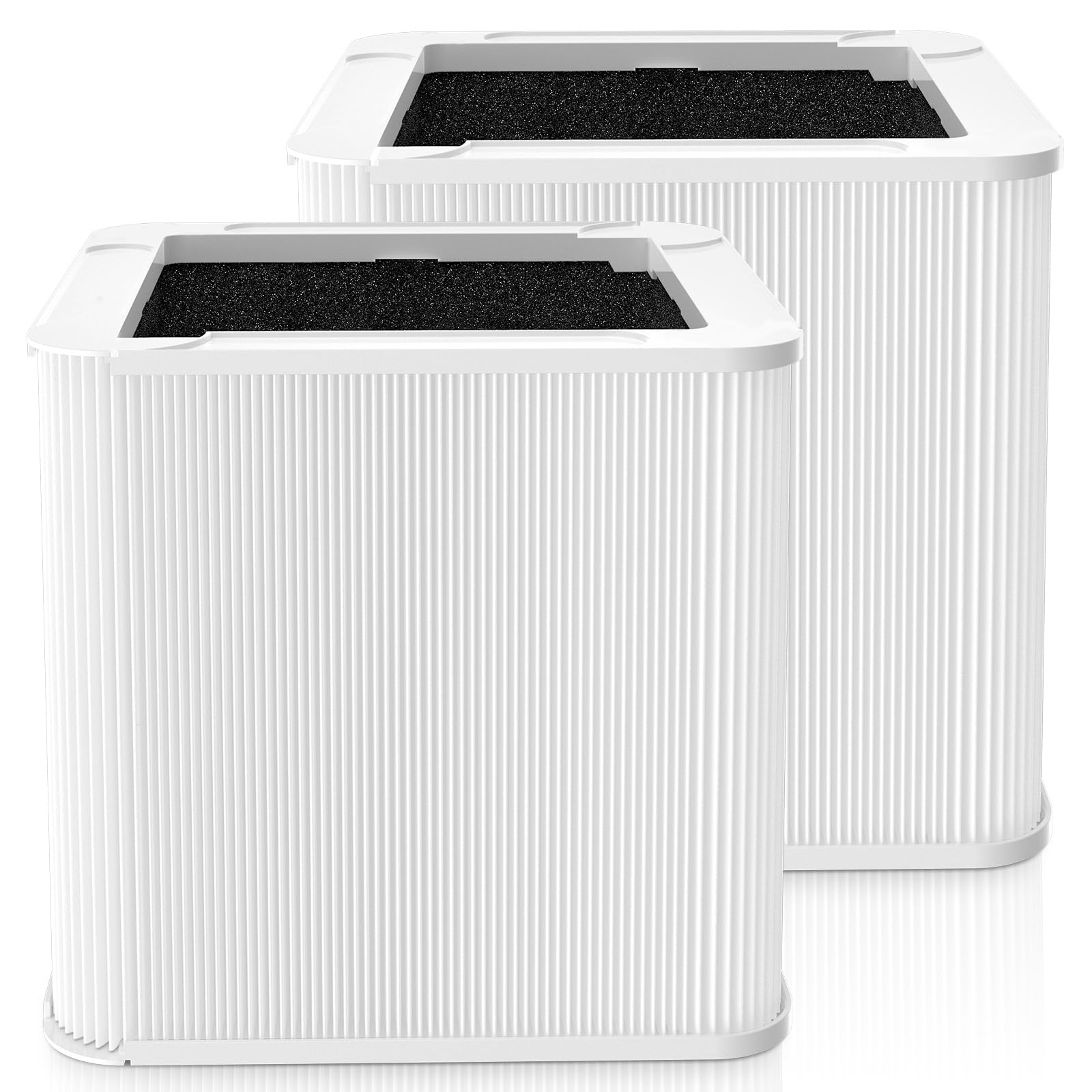Photo 1 of 211+ Replacement Filter Compatible with Blue Pure 211+ and 211+ Auto, Foldable 211+ Series Filter Particle & Activated Carbon for Home and Wildfire Smoke, White, 2 Pack