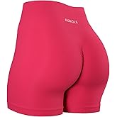 AUROLA Power Workout Shorts for Women Tummy Control Squat Proof Ribbed Thick Seamless Scrunch Active Short