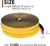 Yotache Foam Weather Stripping Seal Tape 12mm x 3mm 5m Roll (3 Pack) view 4