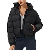 Pioneer Camp Women's Winter Cropped Puffer Jacket with Hood Waterproof Short Warm Quilted Jacket Puffy Bubble Coat Outerwear