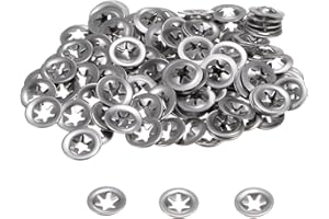 uxcell 120pcs Internal Tooth Lock Washers M3 x 9mm Push on Retaining Clips Locking Washers, 304 Stainless Steel Push Nuts