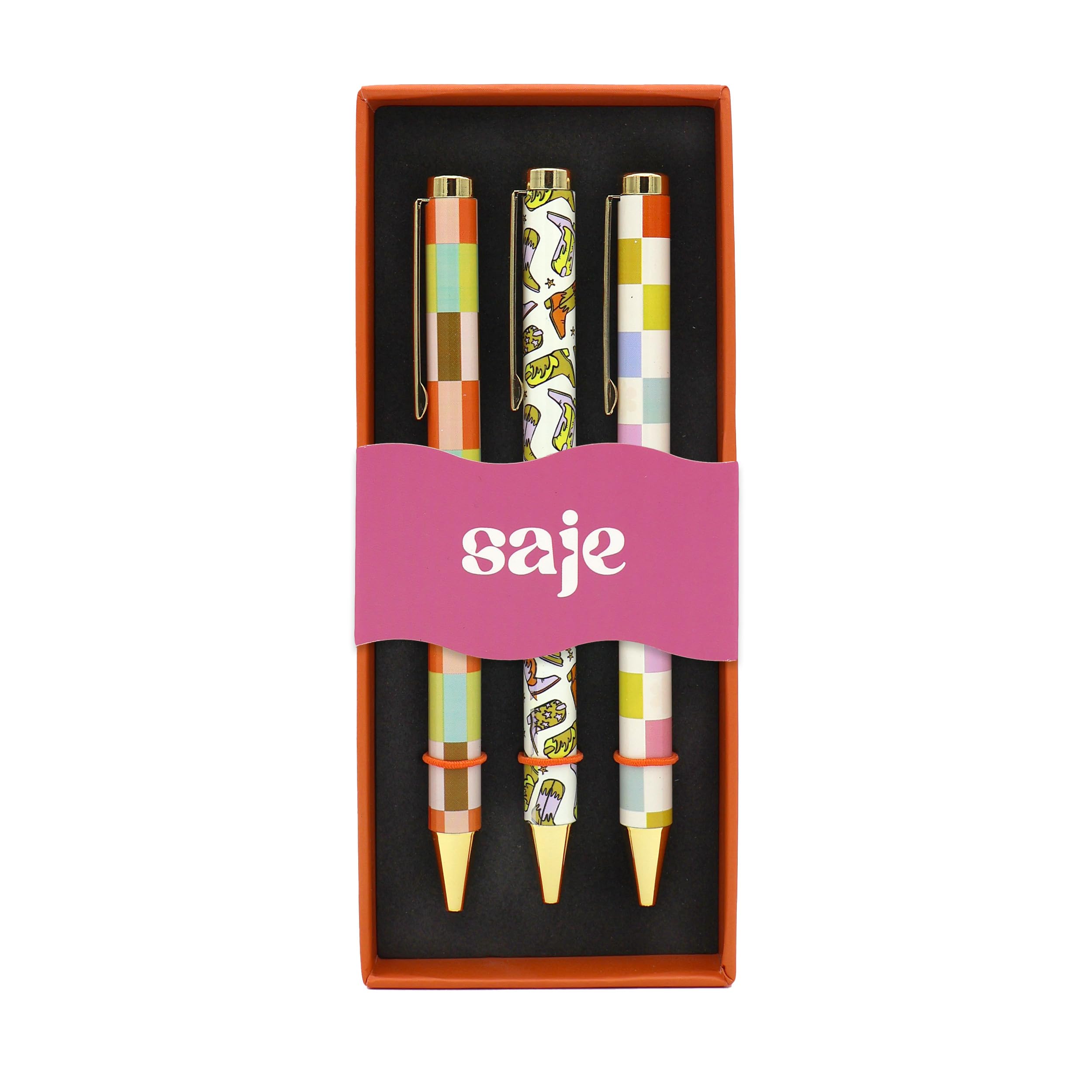 Robert Frederick Saje Mixed Design Ballpoint Pens in Gift Box – Set of 3 Pens