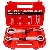 4PC Heavy Duty Metal Nut Splitter Kit | 1500ft-lbs Torque for Seized Rust Nuts | Auto Undercarriage &amp; Marine Rigging | Hand-Safe Bolt Buster w/Triple Anti-Slip Jaws 9-12mm, 12-16mm, 16-22mm, 22-27mm