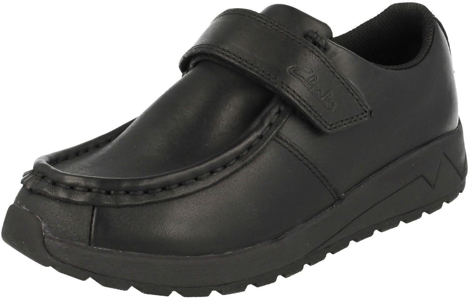Clarks Boys School Shoes Jojen Trek JNR Black Leather UK Size 2G
