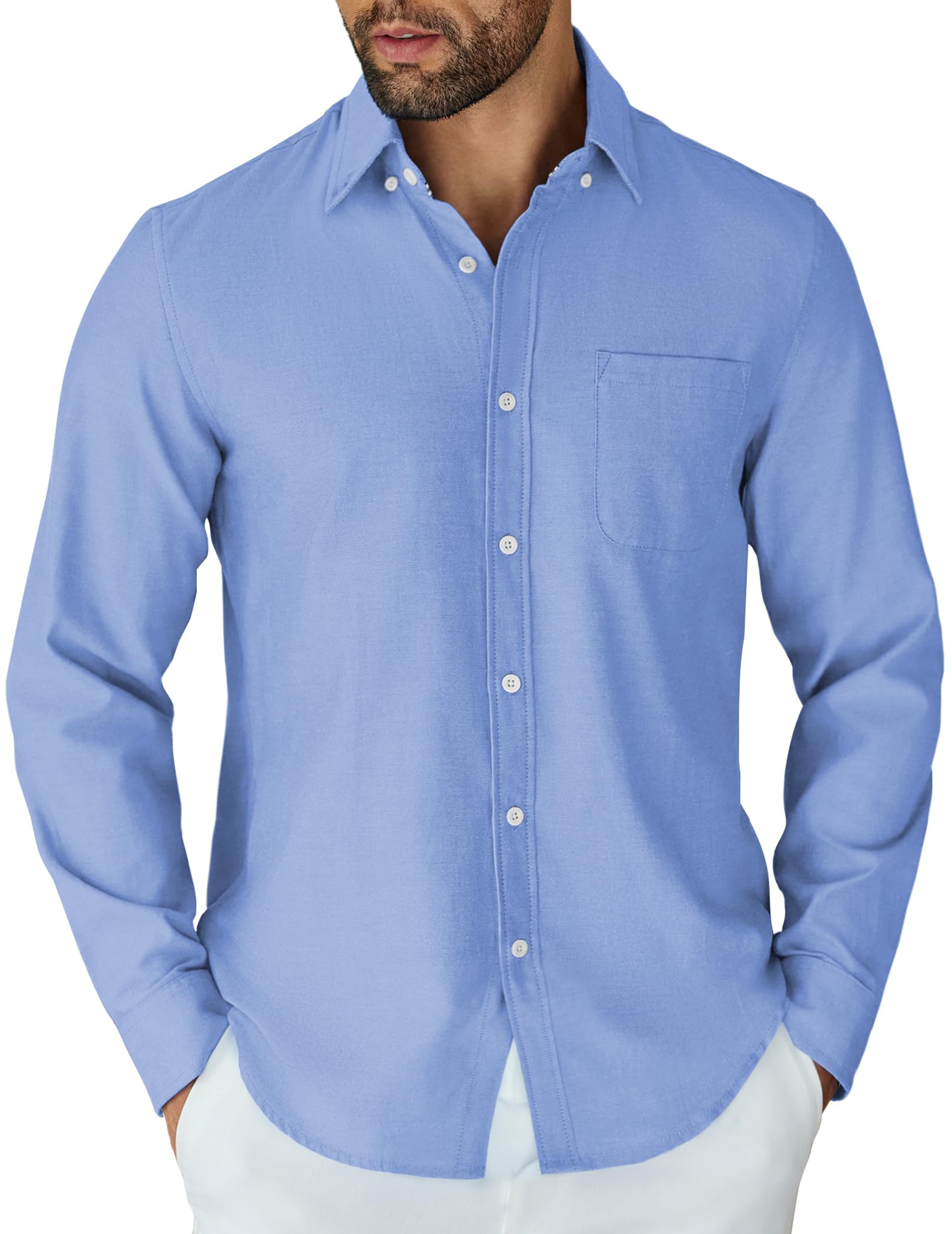 COOFANDY Mens Long Sleeve Button Down Shirt Casual Untucked Shirts for Men Oxford Dress Shirts