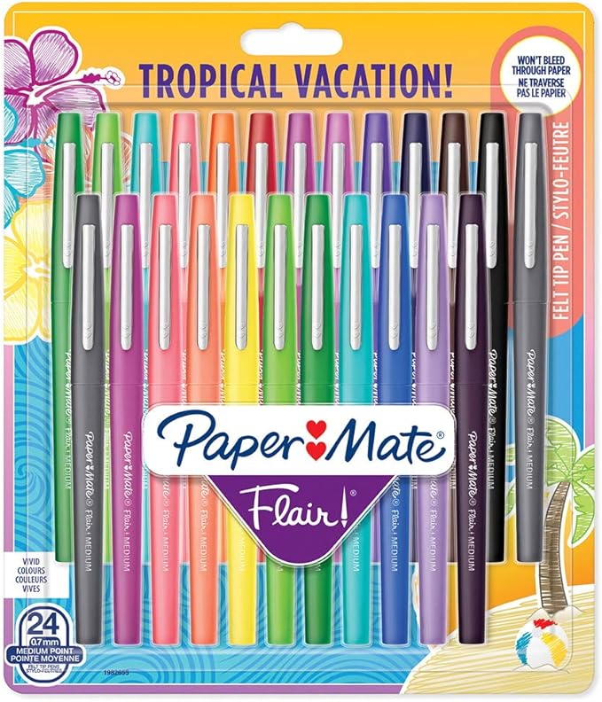 Paper Mate Flair Felt Tip Pens, Medium Point, Tropical