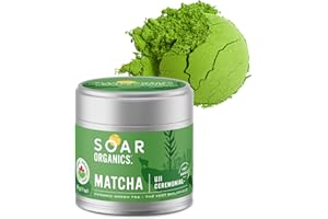 Soar Organics - Uji Ceremonial Grade Matcha Green Tea Powder - Authentic Japanese Origin (30g)