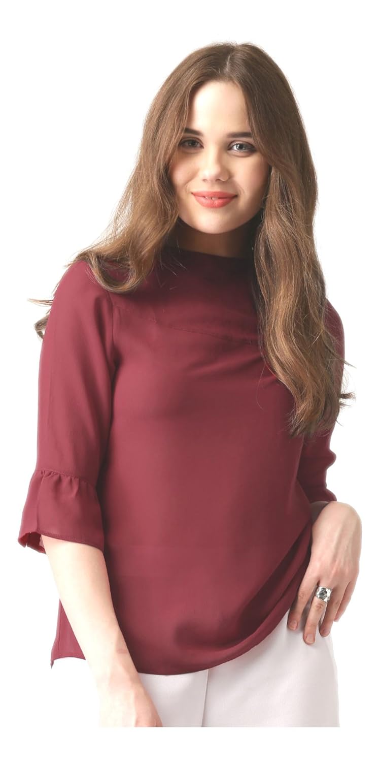 marie claire women maroon top (mc10084a)