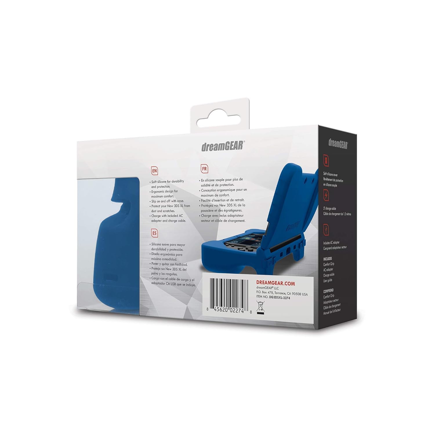 dreamGEAR DG3DSXL-2274 Power Play Kit Accessories: Compatible with Nintendo NEW 3DS XL, 3-In-1 Bundle, Soft Comfort Grip Case, Charging Cable, AC Adapter, Blue: Electronics
