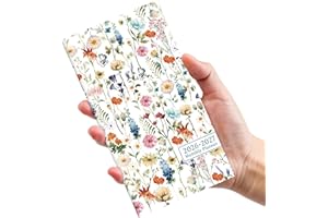 TAJA Pocket Calendar 2026-2027 for Purse, Two Year Monthly Planner Pocket Size, Jan 2026 to Dec 2027 Monthly Planner Small Size (6.5" x 3.5") - Wildflowers