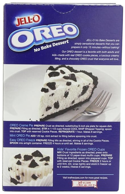 Amazon Com Jell O No Bake Oreo Dessert 12 6 Ounce Boxes Pack Of 5 Cooking And Baking Pudding Mixes Grocery Gourmet Food