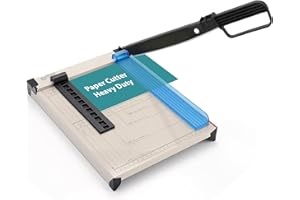 EXTRIC Paper Cutter Heavy Duty, 12" Paper Trimmer with Safety Guard, Guillotine Papers Cutter for Classroom and Office, Heavy Duty Metal Base, Magnetic Guide, Laser Printed Scale