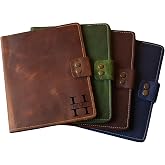 COZY LEATHER Custom Leather Portfolio, Leather Padfolio, Portfolio Folder, A5 Padfolio for Women, Notebook Cover, Gift 8.5"x7" (Brown)