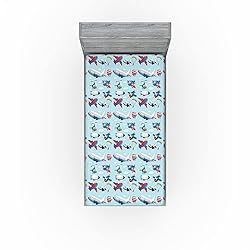 Ambesonne Airplane Fitted Sheet Set, Different