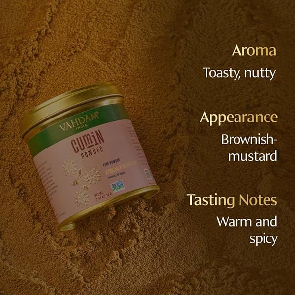 VAHDAM, CUMIN POWDER (2.47OZ/70G) 100% RAW WHOLE CUMIN GROUND (CUMINUM CYMINUM L.) ADDS FLAVOR AND TASTE | DIRECT FROM SOURCE