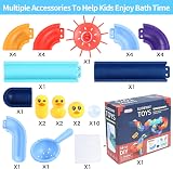 CASPLUS Bath Toys Toddler Track Game Duck Watermill Wall DIY Educational view 7