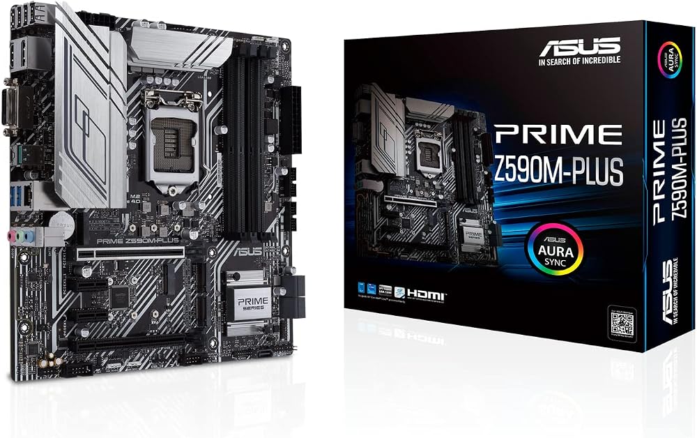 ASUS Prime Z590M-PLUS Motherboard LGA 1200 mATX PCIe 4.0 x3 M.2 DDR4 5133