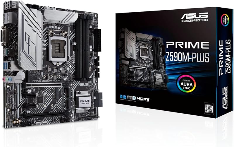 ASUS Prime Z590M-PLUS Motherboard LGA 1200 mATX PCIe 4.0 x3 M.2 DDR4 5133
