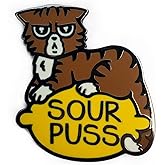 Kolorspun Sourpuss Cat Enamel Lapel Pin