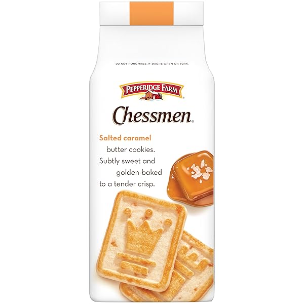 PEPPERIDGE FARM CHESSMEN SALTED CARAMEL COOKIES, 7.25 OZ BAG