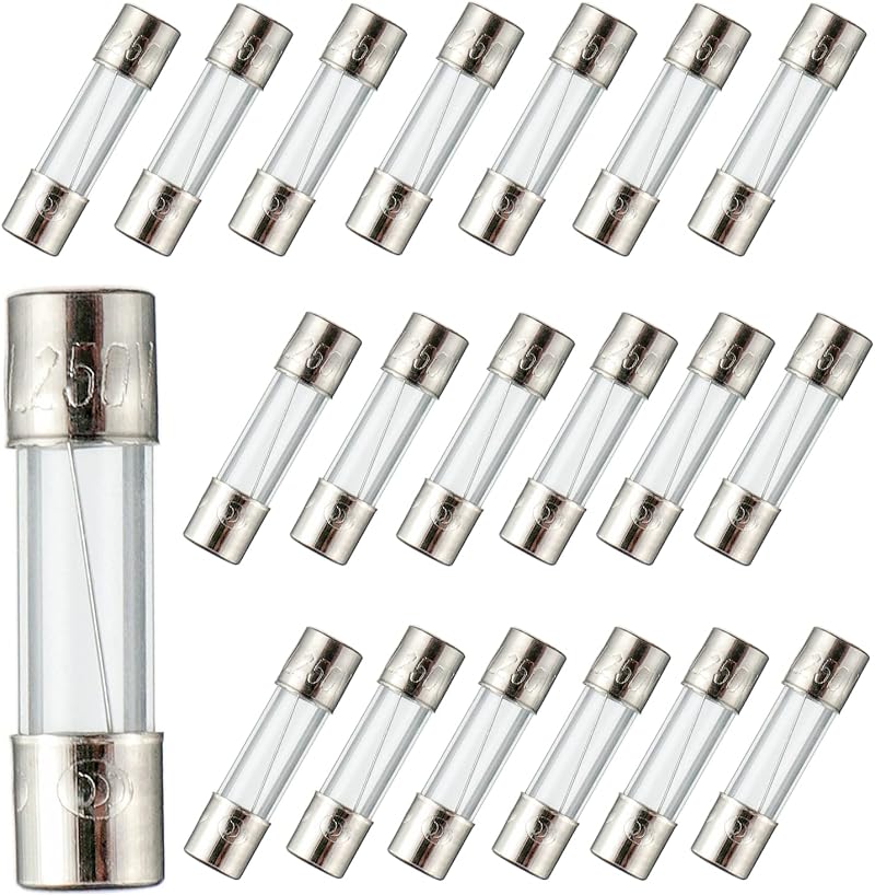 BOJACK 5x20mm 5A 250V Fast Blow Glass Fuse Pack of 20