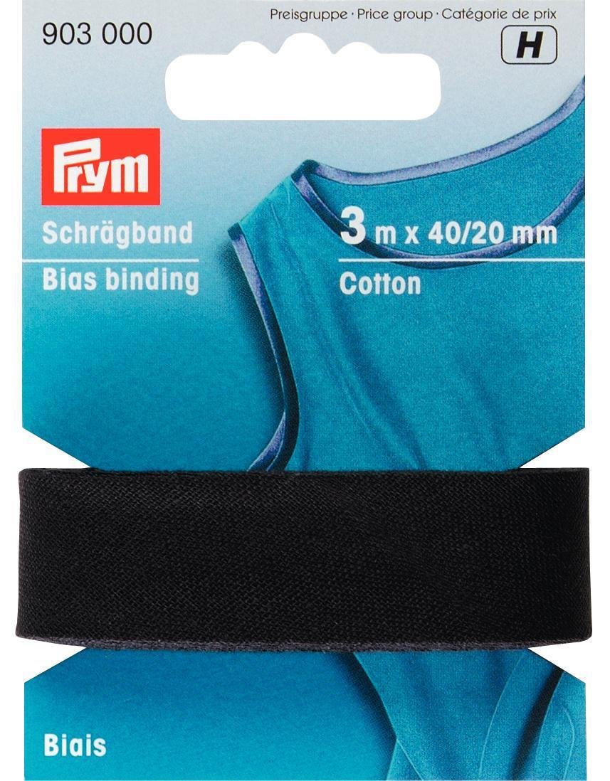 Prym - Prym Black (20mm, 3m) Bias Binding Cotton - 1 Unit