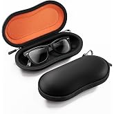 ProCase Sunglasses Case, Semi Hard Shell Glasses Case for Men Women Unisex | Black Travel Shockproof Zipper Eyeglass Holder Organizer with Metal Hanging Hook and Velvet Lining for Gifts(1 Pack)
