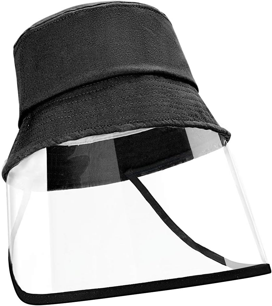Protective Visor Face Hat, Fisherman Hat with Dust-Proof Splash Face Guard Cover Outdoor Hat, Non-Removable Dustproof Cover Baseball Hat for Children