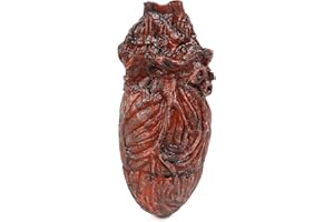 WOVOWOVO Realistic Human Heart, Fake Heart Prop Gothic Resin Squeezable Model for Halloween Horror Props Haunted House Creepy