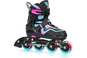 FIHUNY Adjustable Inline Skates for Kids and Adults with Light Up Wheels,Roller Skates for Girls and Boys,Women