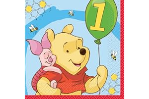 Winnie The Pooh 1st Birthday Party Napkins, 16ct