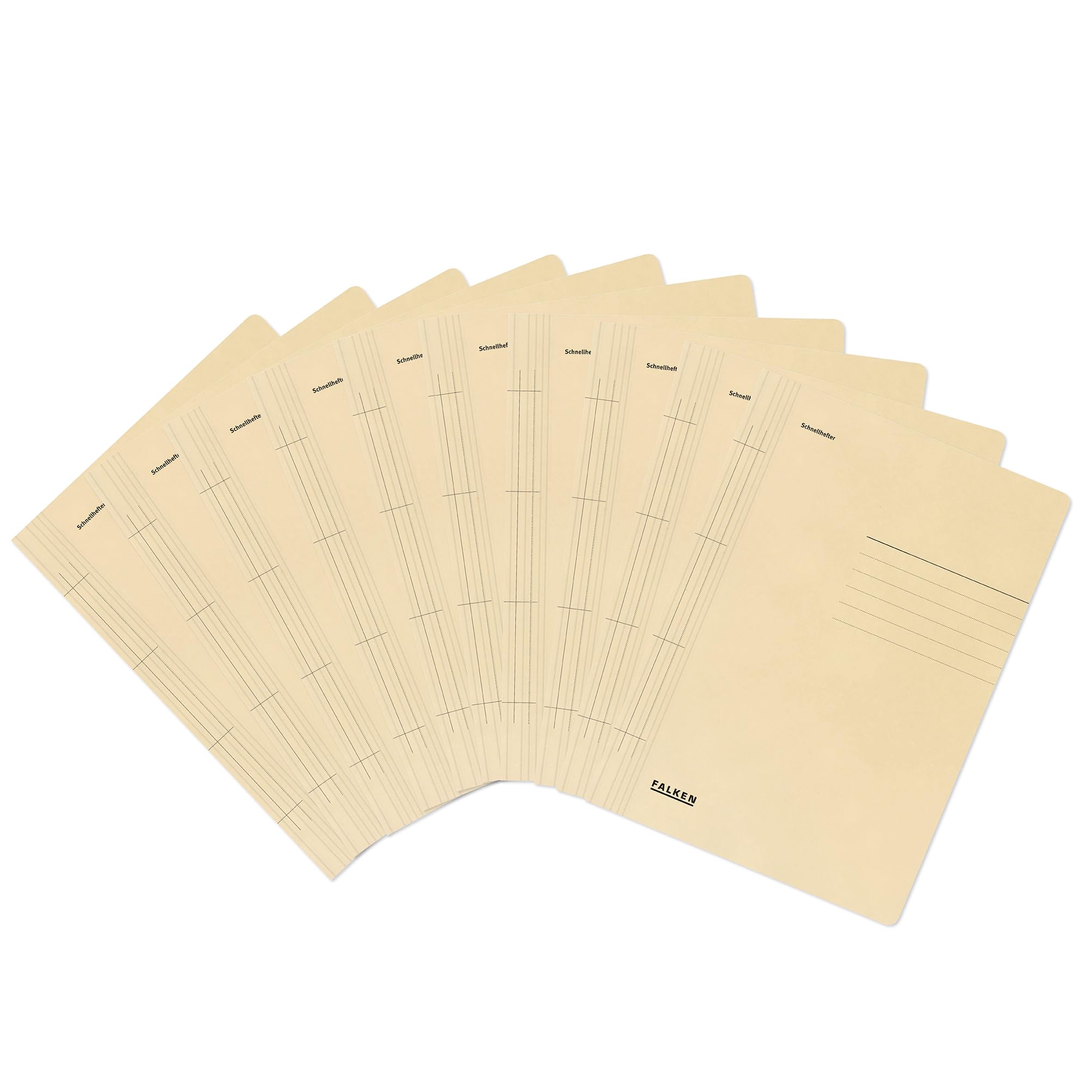 Exacompta - Ref 80000458002F - FALKEN - Flat Cardboard Files - A4 (210 x 297mm) in Size, 250gsm Recycled Manilla, Pre-Printed Cover, Blue Angel Certified - Cream (Pack of 100)