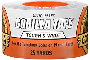 Gorilla Tape Tough & Wide, White Tape, 2.88" x 25 yd (Pack of 1) - Heavy Duty and Weather Resistant for Indoor or Outdoor