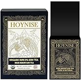 HOYNISE – Organic Pu-erh Tea Loose Leaf - Yunnan Fermented Ripe Puerh - Smooth & Earthy Flavor - High Mountain Grown Chinese Tea, 100g/3.5oz
