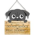 Protective Dog Please Do Not Knock or Ring Doorbell Wood Sign for Front Door Home Based Business Sign Wood Plank Design Hanging Sign Farmhouse Home Decor