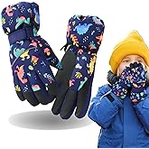 Kids Winter Gloves, Toddler Snow Glove Girls Sport Ski Mittens Snowboard Waterproof, Warm Ski Gloves for 4-6 6-8 Boys Girls