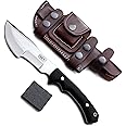 GCS Handmade D2 steel Hunting Knife G10 Handle Fixed Blade Knife Right Hand Scout Carry Buffalo leather Sheath and Sharpening Stone for Hunting Camping Survival and EDC