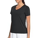 THE GYM PEOPLE Women's V-Neck Workout Shirts Short Sleeve Breathable Basic Yoga Athletic T-Shirts