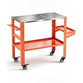 36" x 18" Welding Table, 1200 lbs Heavy-Duty Welding Workbench with Wheels | 36" x 18" Welding Table; 1200 lbs Heavy Duty; 78 x 5/8" Fixture Holes; Storage Shelf, Tray &amp; Rack; For Garage &amp; Workshop