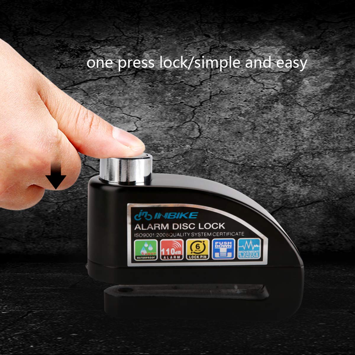 bedee Screamer Motorbike Lock, Anti-thief Motorcycle Alarm Disc Lock Zinc Alloy Heavy Duty Motorbike Bike Bicycle Disc Lock Waterproof 110dB Alarm Sound 6mm Pin Motorcycle Brake Disc Security Disc Lock with 1 Reminder Cable/3 Keys /1 Set Ba