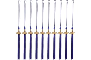 MAGICLULU 10pcs 2026 Graduation Tassels with Gold Year Pendant - Blue Academic Hat Fringe for Senior Ceremony, Polyester Cap 